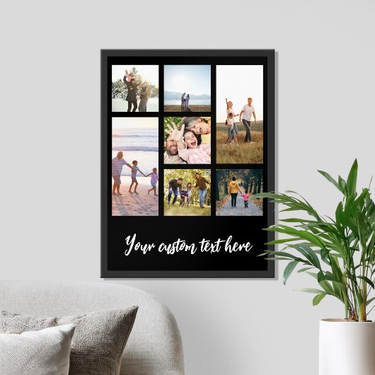 Creëer uw eigen gepersonaliseerde 7 foto collage poster