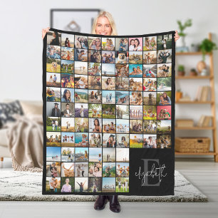 Creëer Uw eigen gepersonaliseerde 90 foto collage Fleece Deken