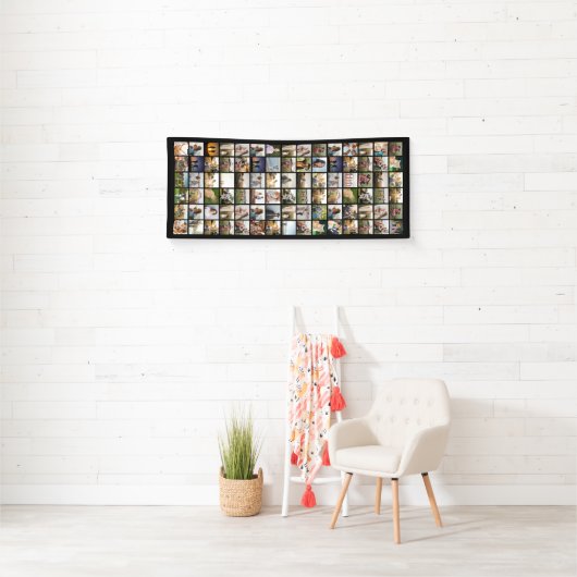 Creëer Uw eigen gepersonaliseerde 90 foto collage Spandoek (Insitu)