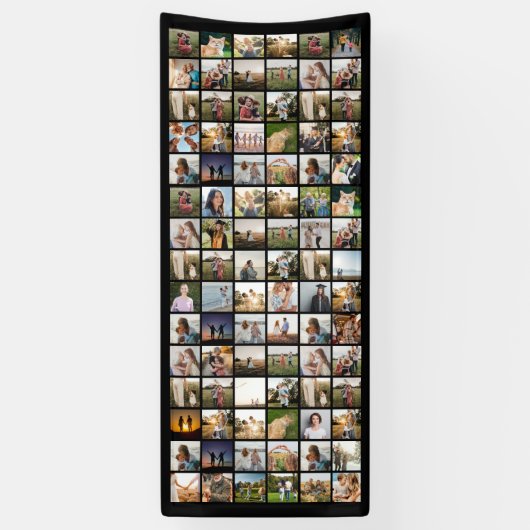 Creëer Uw eigen gepersonaliseerde 90 foto collage Spandoek (Verticaal)