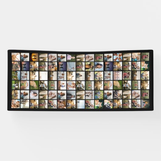 Creëer Uw eigen gepersonaliseerde 90 foto collage Spandoek (Horizontaal)