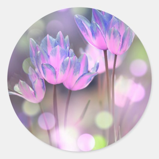 Creëer Uw eigen gepersonaliseerde Bokeh Spring Flo Ronde Sticker (Voorkant)