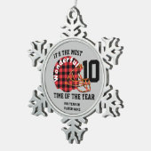 Creëer uw eigen gepersonaliseerde Football naamnum Tin Sneeuwvlok Ornament (Rechts)