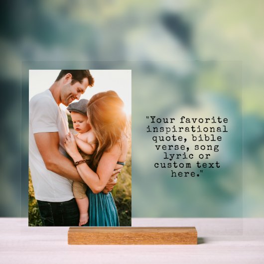 Creëer uw eigen gepersonaliseerde foto en offerte acryl bord (Neutraal)