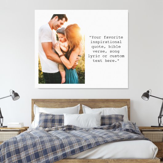 Creëer uw eigen gepersonaliseerde foto en offerte canvas afdruk (Insitu (Slaapkamer))