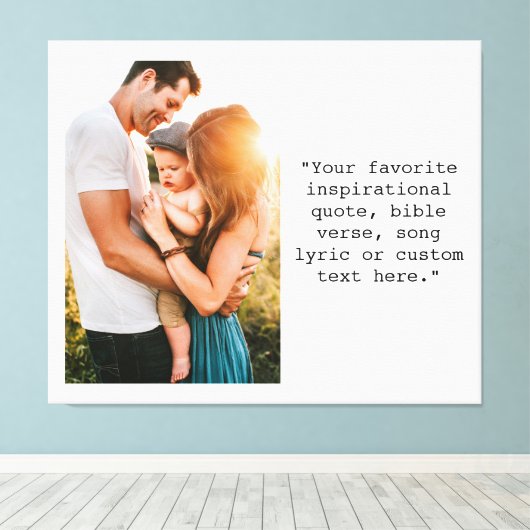 Creëer uw eigen gepersonaliseerde foto en offerte canvas afdruk (Insitu (Houten vloer))