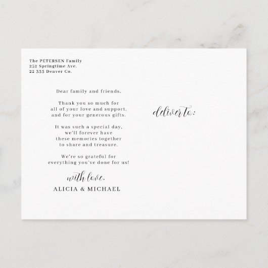 Creëer uw eigen gepersonaliseerde foto en tekst briefkaart (Achterkant)