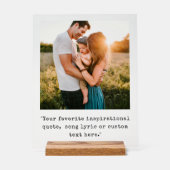 Creëer uw eigen gepersonaliseerde foto quote acryl bord (Voorkant)