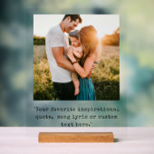 Creëer uw eigen gepersonaliseerde foto quote acryl bord (Neutraal)