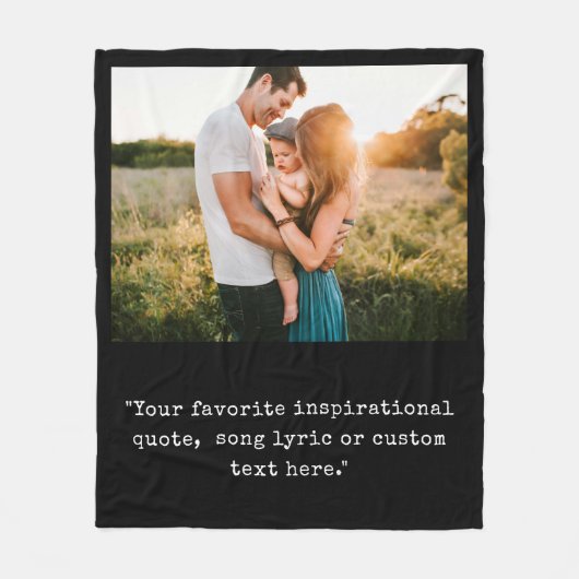 Creëer uw eigen gepersonaliseerde foto quote fleece deken (Voorkant)