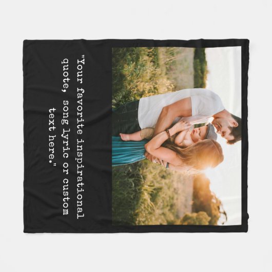 Creëer uw eigen gepersonaliseerde foto quote fleece deken (Voorkant (Horizontaal))