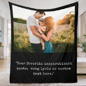 Creëer uw eigen gepersonaliseerde foto quote fleece deken