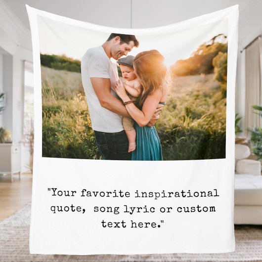 Creëer uw eigen gepersonaliseerde foto quote fleece deken