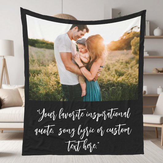 Creëer uw eigen gepersonaliseerde foto quote fleece deken