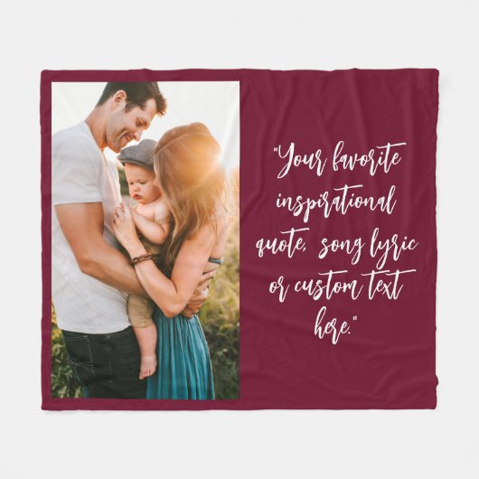 Creëer uw eigen gepersonaliseerde foto quote fleece deken (Voorkant (Horizontaal))
