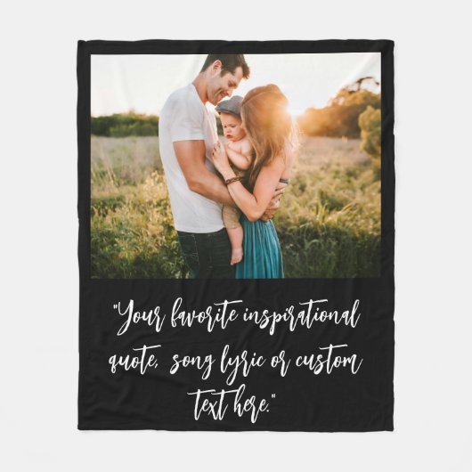 Creëer uw eigen gepersonaliseerde foto quote fleece deken (Voorkant)