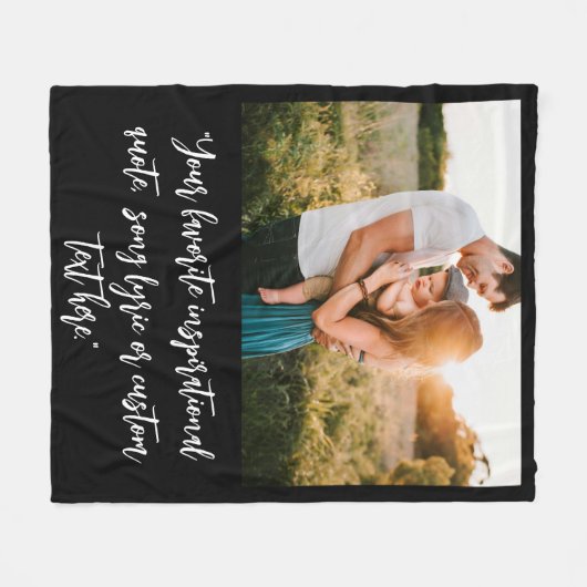 Creëer uw eigen gepersonaliseerde foto quote fleece deken (Voorkant (Horizontaal))