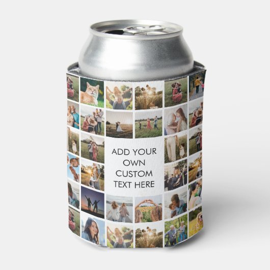 Creëer uw eigen gepersonaliseerde fotocollage blikjeskoeler (Blikje Voorkant)
