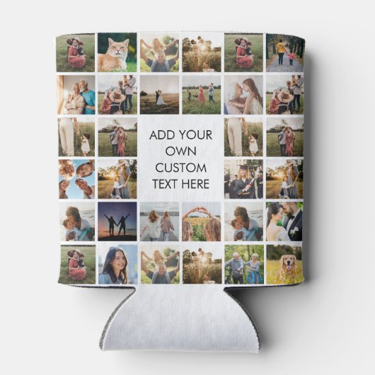 Creëer uw eigen gepersonaliseerde fotocollage blikjeskoeler (Achterkant)