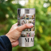 Creëer uw eigen gepersonaliseerde fotocollage geïsoleerde drinkbeker