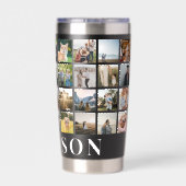 Creëer uw eigen gepersonaliseerde fotocollage geïsoleerde drinkbeker (Achterkant)