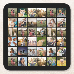 Creëer uw eigen gepersonaliseerde fotocollage kartonnen onderzetters