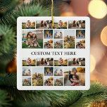 Creëer uw eigen gepersonaliseerde fotocollage keramisch ornament<br><div class="desc">Creëer je eigen fotocollage kerstversiering. Voeg eenvoudig uw eigen afbeeldingen en tekst toe voor een aangepast ornament dit vakantieseizoen.</div>