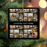Creëer uw eigen gepersonaliseerde fotocollage keramisch ornament<br><div class="desc">Creëer je eigen fotocollage kerstversiering. Voeg eenvoudig uw eigen afbeeldingen en tekst toe voor een aangepast ornament dit vakantieseizoen.</div>