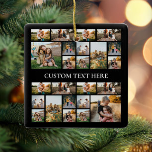 Creëer uw eigen gepersonaliseerde fotocollage keramisch ornament