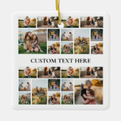 Creëer uw eigen gepersonaliseerde fotocollage keramisch ornament (Voorkant)