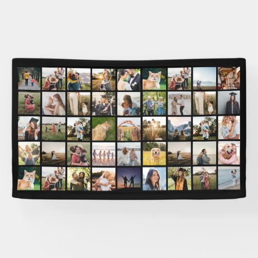 Creëer uw eigen gepersonaliseerde fotocollage spandoek (Horizontaal)