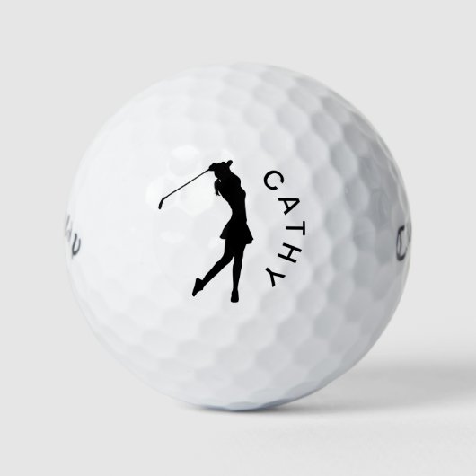 Creëer uw eigen gepersonaliseerde golfer Logo naam Golfballen (Voorkant)