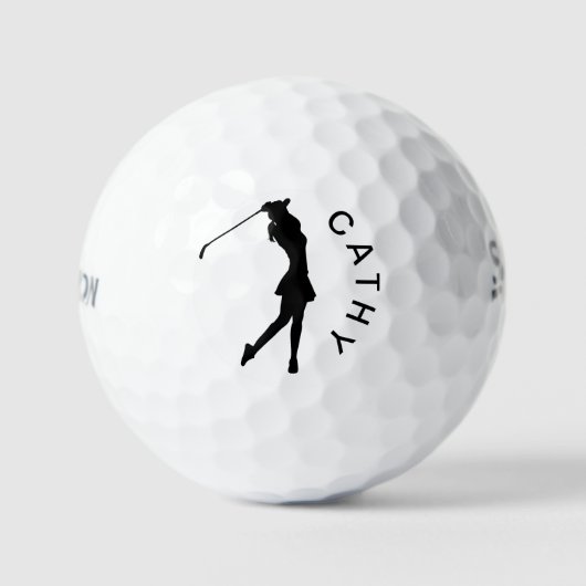 Creëer uw eigen gepersonaliseerde golfer Logo naam Golfballen (Voorkant)