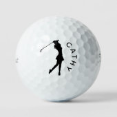 Creëer uw eigen gepersonaliseerde golfer Logo naam Golfballen (Voorkant)