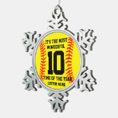 Creëer uw eigen gepersonaliseerde honkbalnaam tin sneeuwvlok ornament (Rechts)