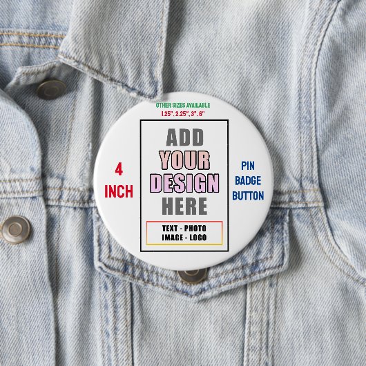 Creëer uw eigen gepersonaliseerde Huge Button Pin  (In situ)