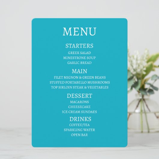 Creëer uw eigen gepersonaliseerde menu (Staand voorkant)