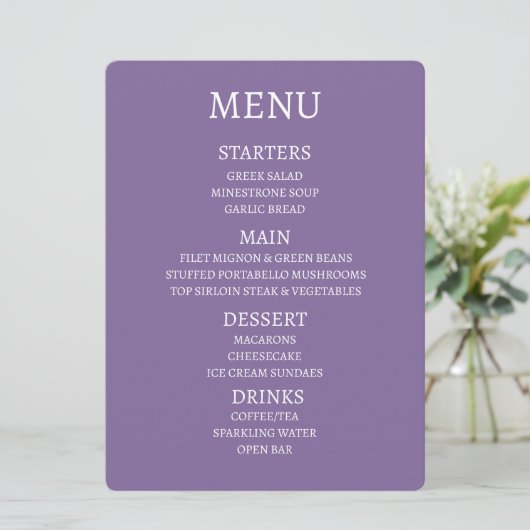 Creëer uw eigen gepersonaliseerde menu (Staand voorkant)