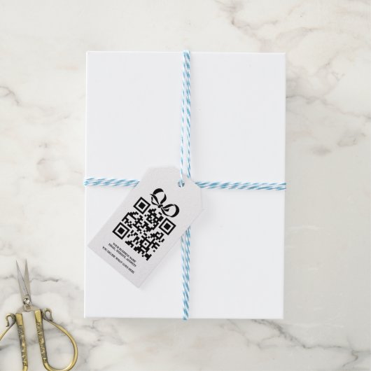 Creëer uw eigen gepersonaliseerde QR-codebedrijf Cadeaulabel (Met Touw)