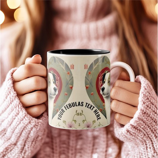 Creëer Uw Eigen Gepersonaliseerde Tekst van de Dou Tweekleurige Koffiemok