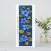 Creëer Uw eigen geschilderde Blue Flowers Bladwijz (Staand voorkant)