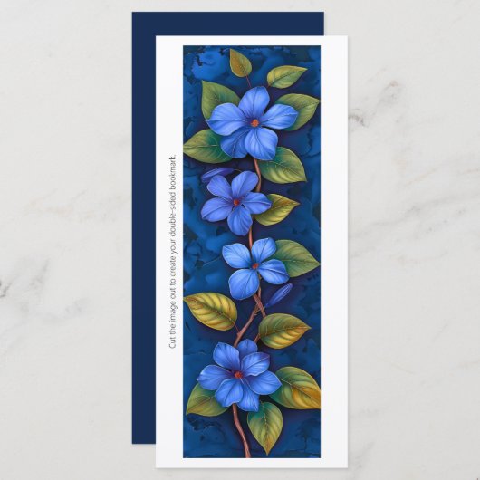 Creëer Uw eigen geschilderde Blue Flowers Bladwijz (Voorkant / Achterkant)