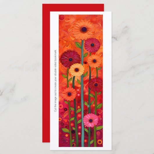 Creëer Uw eigen geschilderde Gerberas Bladwijzer K (Voorkant / Achterkant)