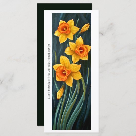 Creëer Uw eigen geschilderde Narcissus Bladwijzer  (Voorkant / Achterkant)
