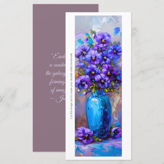 Creëer Uw eigen geschilderde Paarse Pansies Bladwi (Voorkant / Achterkant)