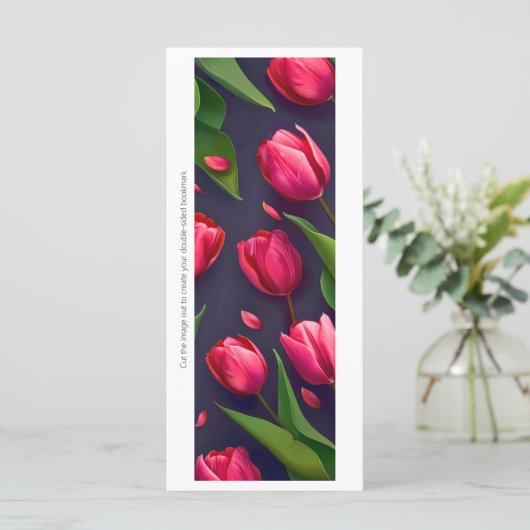 Creëer Uw eigen geschilderde roze tulpen Bladwijze (Staand voorkant)