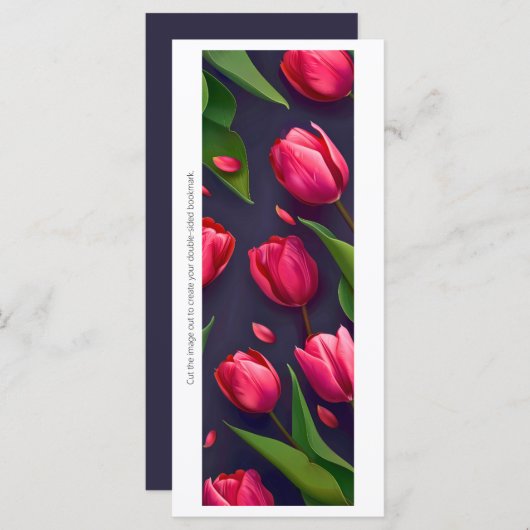 Creëer Uw eigen geschilderde roze tulpen Bladwijze (Voorkant / Achterkant)