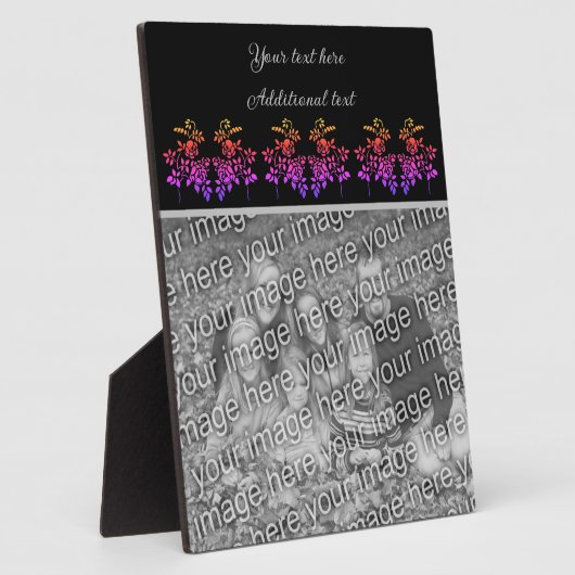 Creëer Uw eigen gestencild Rozen gepersonaliseerde Fotoplaat (Zijkant)