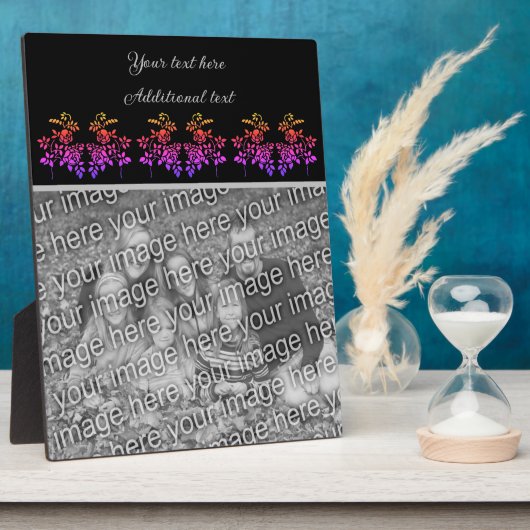 Creëer Uw eigen gestencild Rozen gepersonaliseerde Fotoplaat (Zijkant)