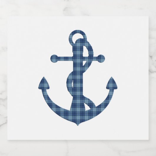 Creëer uw eigen gewoonte | Plaid tartan blauw anke Bier Etiket (Enkel label)